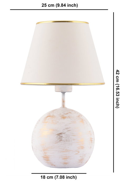 Opviq Lámpara de Mesa Balloon Blanco y Dorado